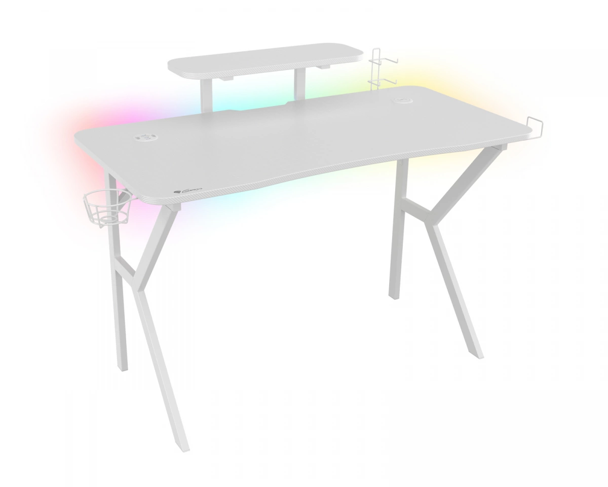 Genesis Gaming Skrivbord Holm 320 RGB White Edition