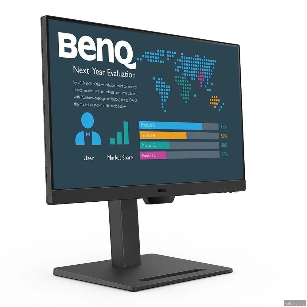 23.8" BenQ BL2490T, IPS 1920x1080, 5 ms, 100Hz, höjdjusterbar, pivot, 2xHDMI/DP, högtalare
