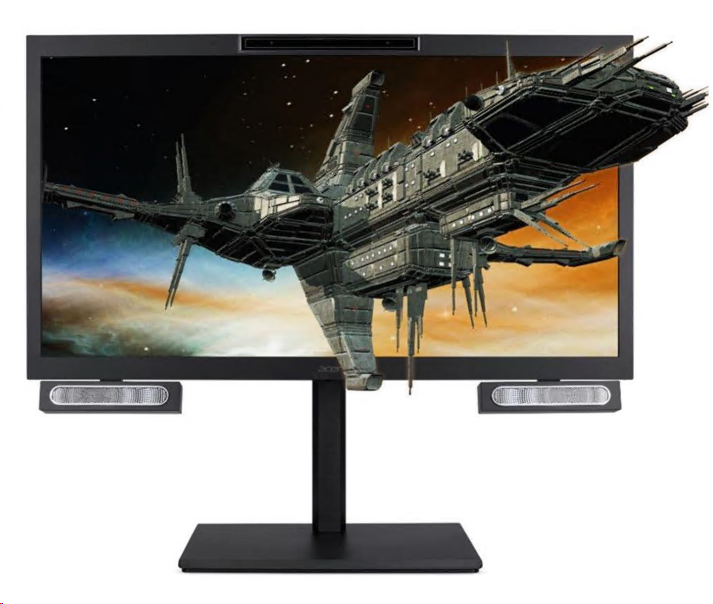 27" Acer SpatialLabs View ASV27-2P, AHVA 3D 4K/UHD 3840x2160, 160Hz FreeSync Premium, HDMI/DP/USB-C, höjdjusterbar