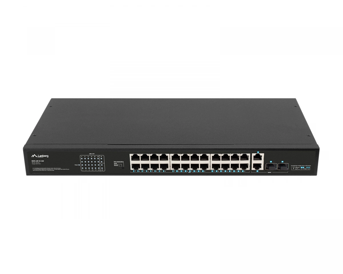 Lanberg RSFE-24P-2C-360 - switch - 24 ports - unmanaged - rack-mountable