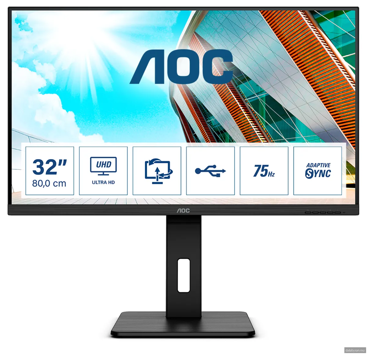 31" AOC U32P2 - 3840x2160 (4K) - 60Hz - VA