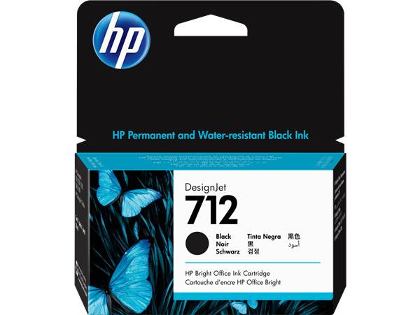 HP 712 Svart, 38 ml