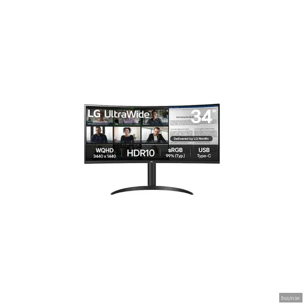 LG UltraWide 34WR55QK-B 34" - Böjd Ultrawide USB-C 3440x1440 - VA - 100Hz