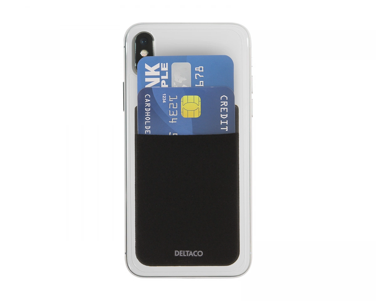 Deltaco Adhesive Credit Card Holder - Black