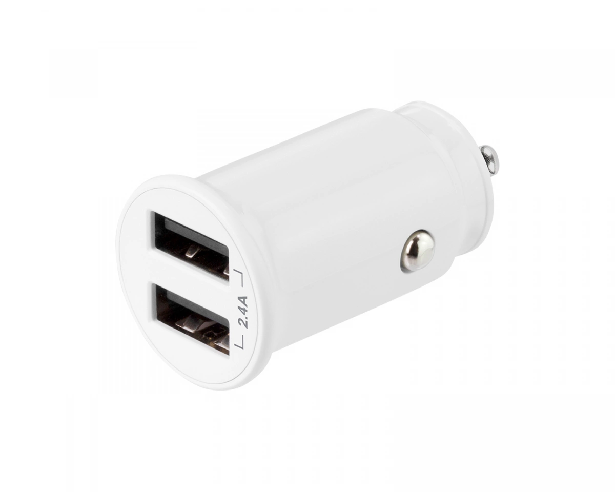 Deltaco USB car charger 2x USB-A 2.4 A total 12