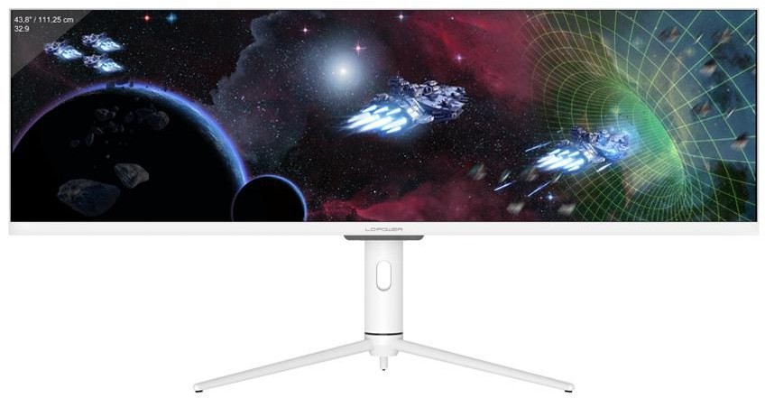 43.8" LC Power LC-M44-DFHD-120, IPS 3840x1080, 1 ms, 120Hz FreeSync, HDR600, höjdjusterbar, 2xHDMI/DP/USB-C 65W, USB 3.2-hubb