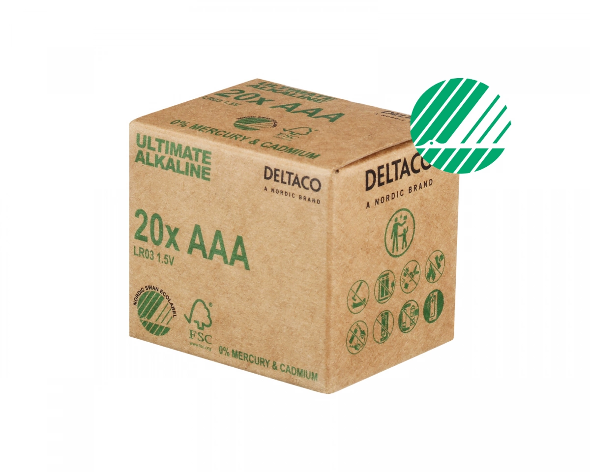 Deltaco Ultimate battery - Nordic Swan ecolabelled - 20 x AAA / LR03 - Alkaline