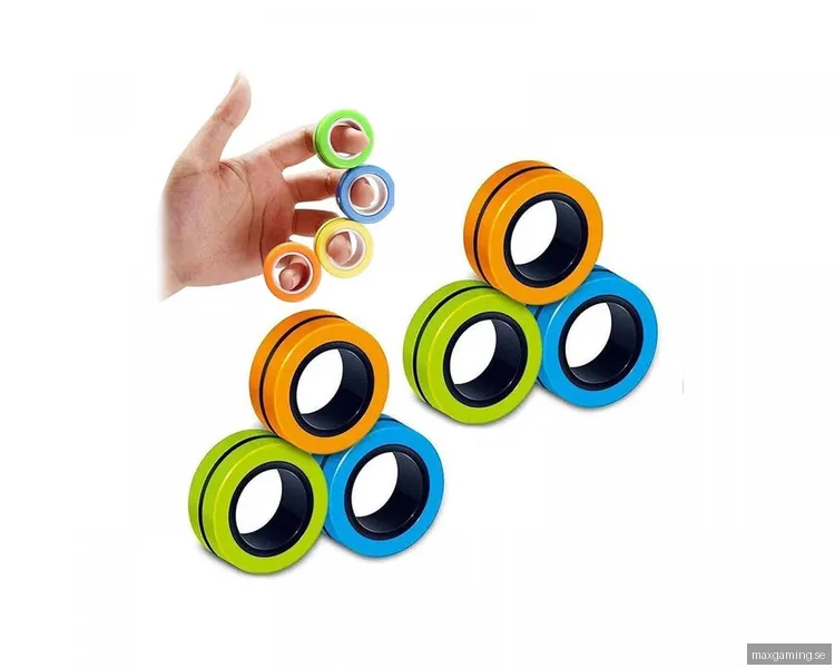 MaxCustom Anti-Stress Magnetic Rings - 3pack (Orange)