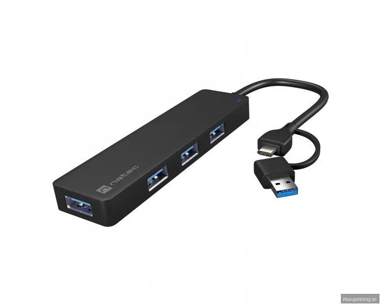 Natec Mayfly - hub - 4 ports USB Hub - 4 porte - Svart