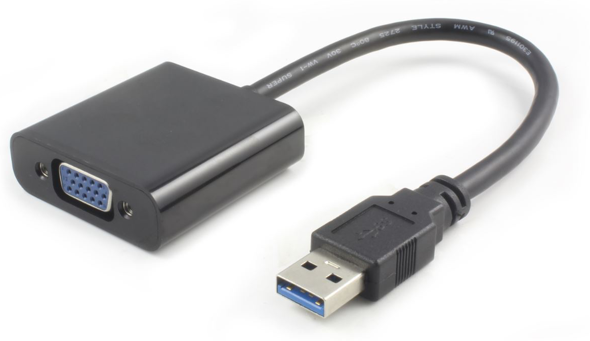 Adapter MicroConnect, USB 3.0 till VGA, 1080p - Svart