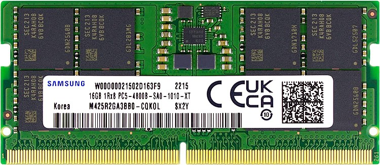 16 GB (1x16GB) DDR5-4800 SODIMM Samsung CL40, bulk