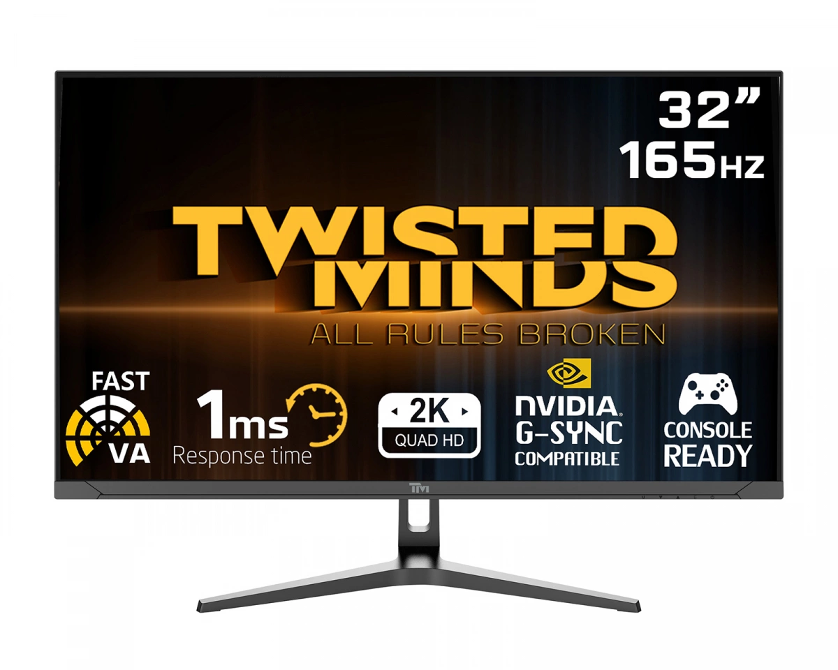 Twisted Minds 32” QHD, 165Hz, VA, 1ms, HDMI 2.1, HDR Gamingskärm