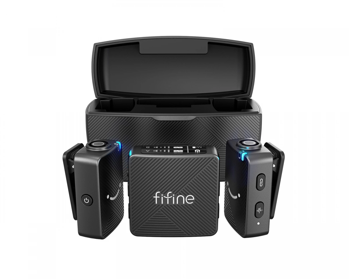 Fifine M9 Trådlösa Mikrofoner med Laddningsfodral