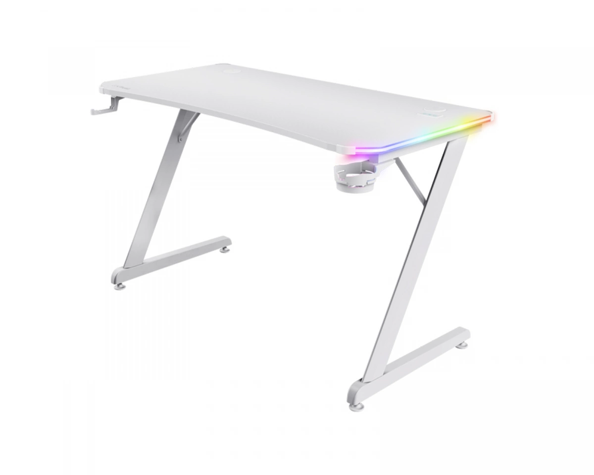 Trust GXT709 LUMINUS RGB skrivbord för gaming (vitt)