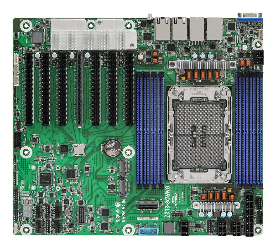 ASRock GNRD8-2L2T, Intel 4710, CEB, 7xPCIe 5.0, 8xDDR5, 2xM.2 + SATA3 RAID, 2x10GbE+2x1GbE LAN