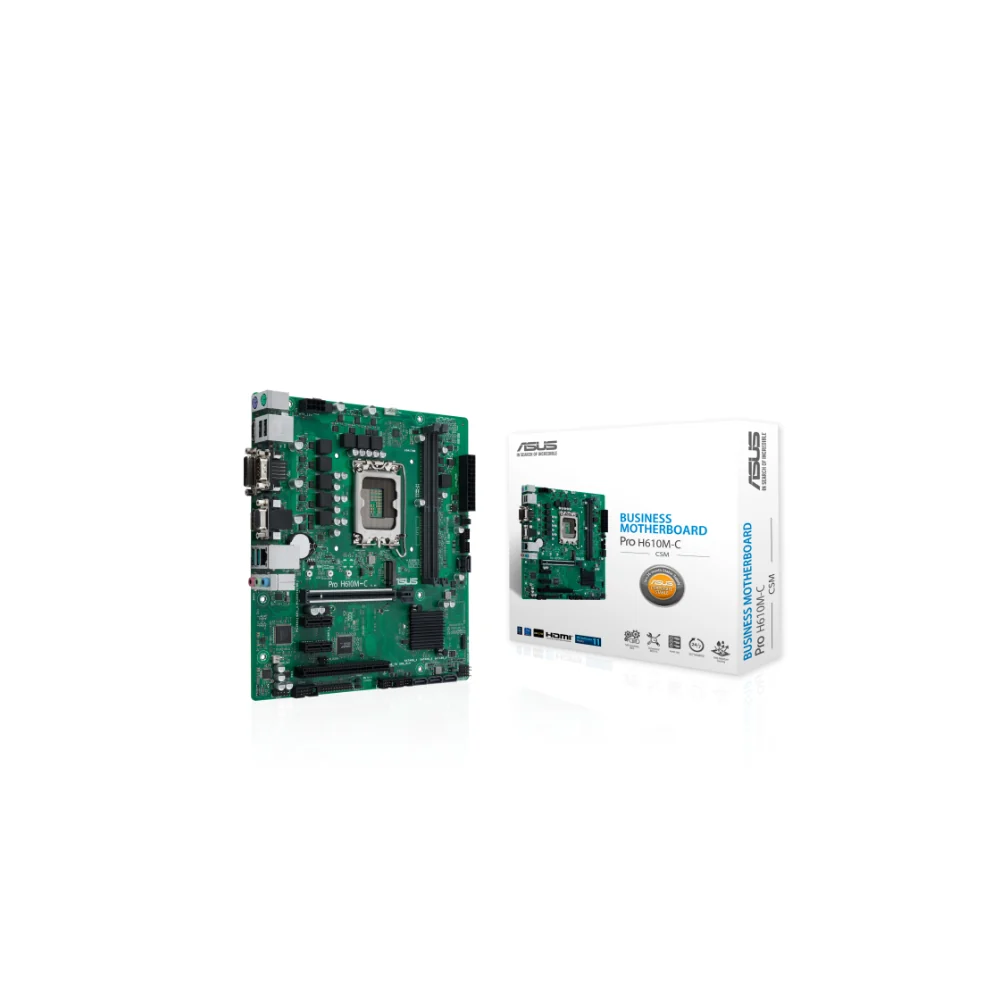 ASUS PRO H610M-C-CSM Moderkort - Intel H610 - Intel LGA1700 socket - DDR5 RAM - Micro-ATX