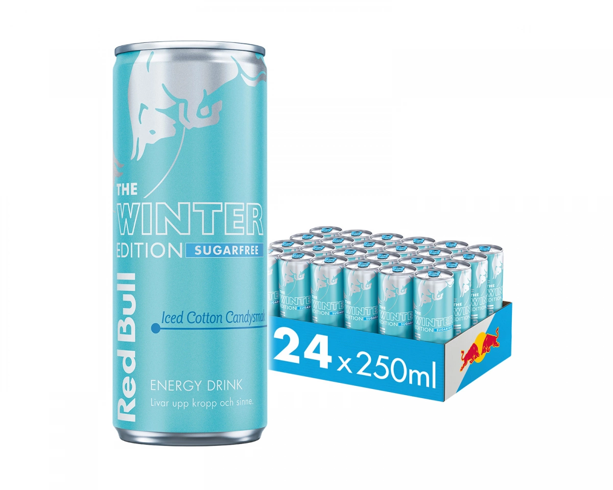 Red Bull 24x Energidryck, 250 ml, Iced Cotton Candysmak Sugarfree