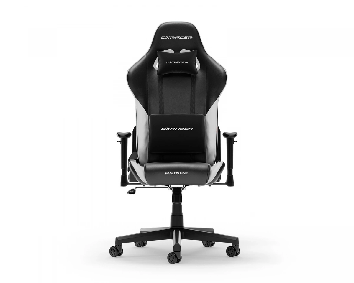 DXRacer PRINCE Gamingstol Svart & Vit PVC Läder L