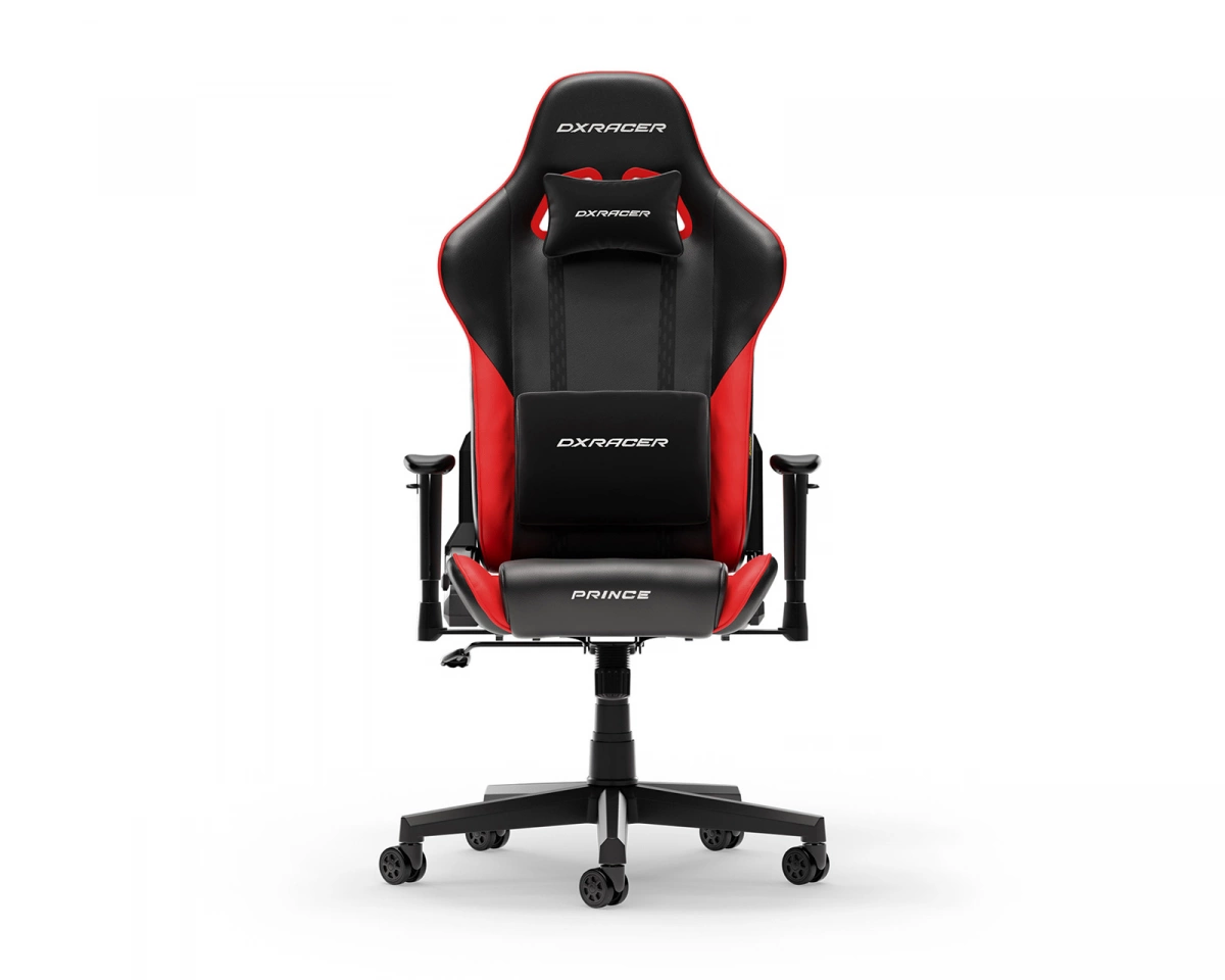 DXRacer PRINCE Gamingstol Svart & Röd PVC Läder L