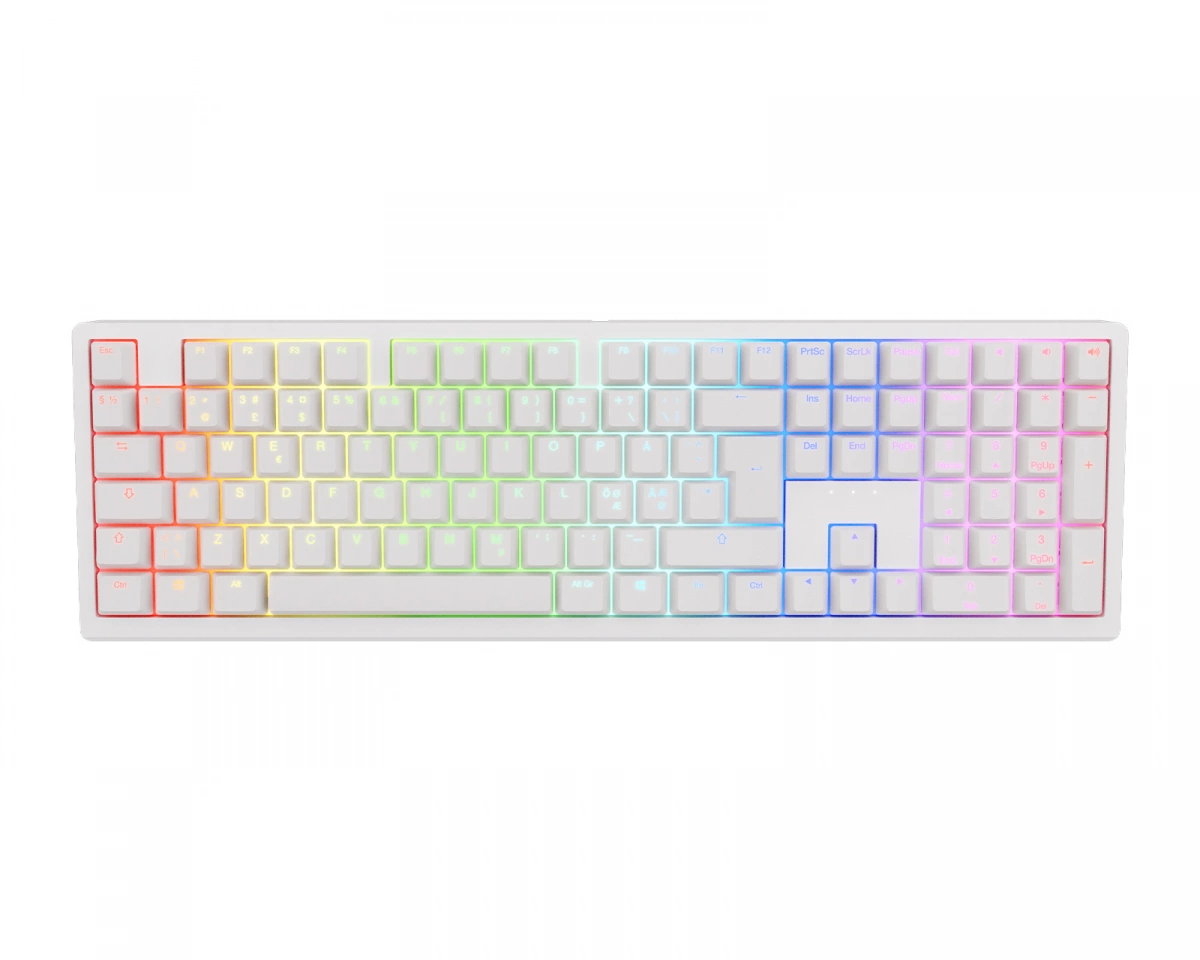 Ducky Zero 6108 Trådlöst RGB-tangentbord - Vit [Cherry MX2A Speed Silver]