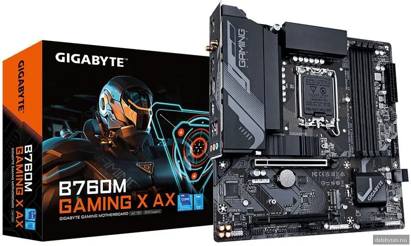 Gigabyte B760M GAMING X AX, Intel LGA1700, 2xPCI Express, MicroATX, 4xDDR5, 2xM.2 + SATA3 RAID, HDMI/DP, USB-C, 2.5Gbe LAN, WiFi 6E, Bluetooth 5.3, RGB Fusion