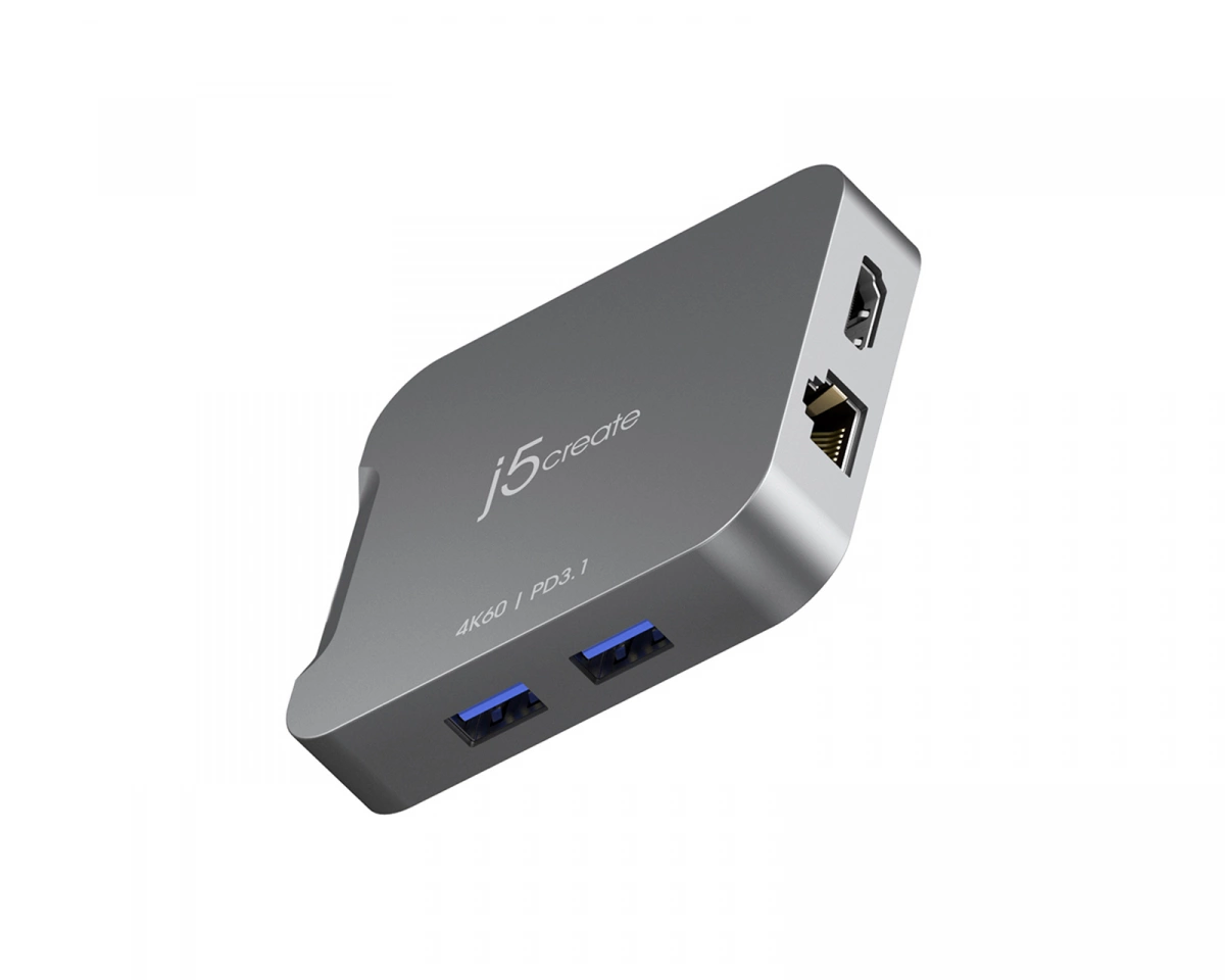 j5create 5-in-1 USB-C Travel Adapter (with Ethernet and 140W PD)