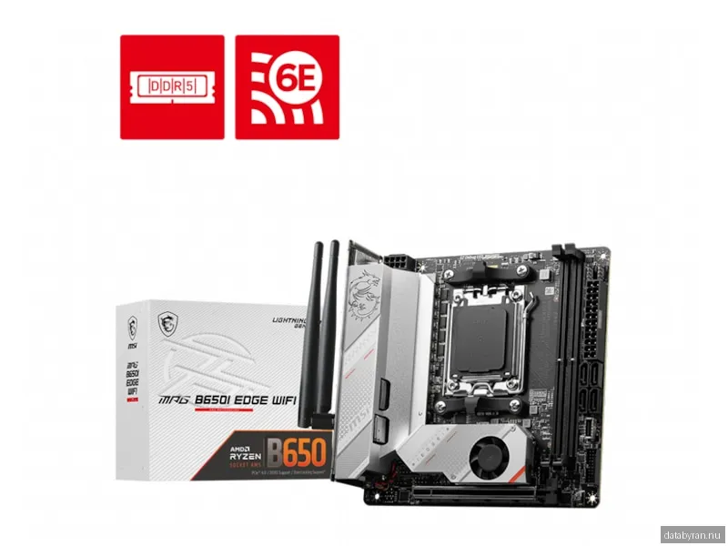 MSI MPG B650I EDGE WIFI Moderkort - AMD B650 - AMD AM5 socket - DDR5 RAM - Mini-ITX