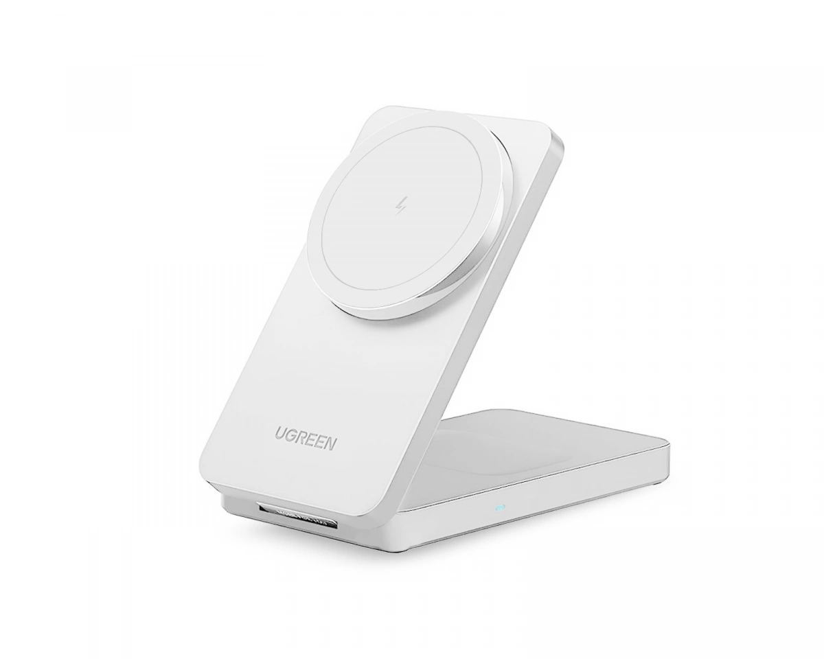 UGREEN 2-In-1 Magnetic Wireless Charger White