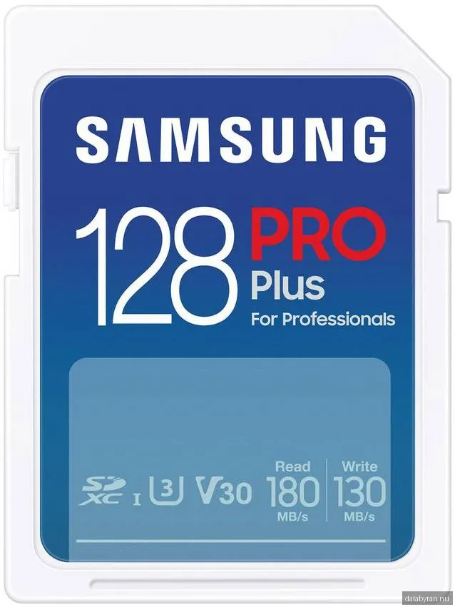 Secure Digital SDXC 128 GB Samsung PRO Plus, 180/130 MB/sek, UHS-I U3 Class10 A2 V30