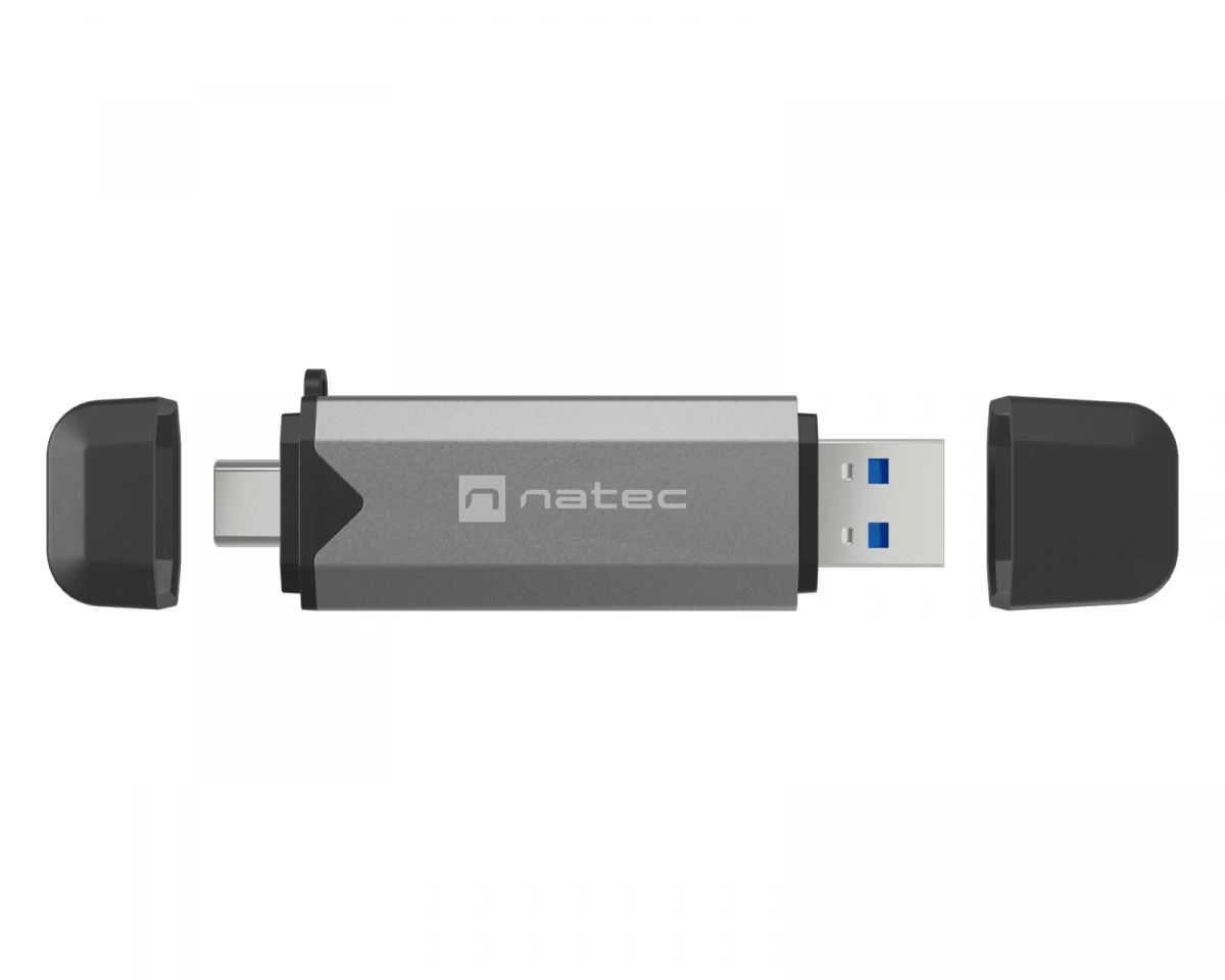 Natec Scarab 3 Kortläsare SD/MICRO SD USB 3.1 (USB-A & USB-C) - Svart