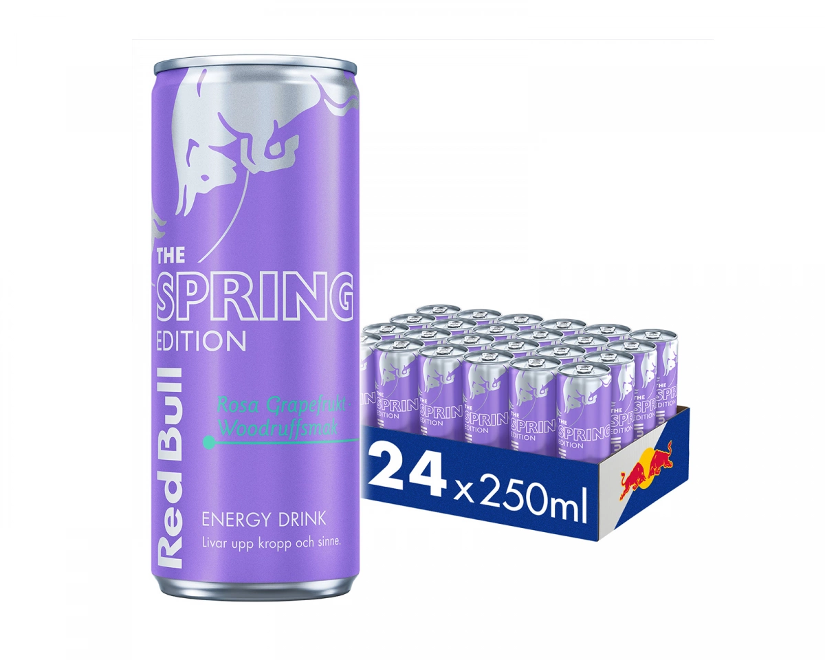Red Bull 24x Energidryck, 250ml, Lilac Edition (Rosa Grapefrukt & Woodruffsmak)