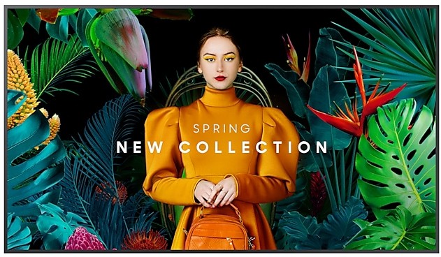 65" Samsung QH65C, 4K/3840x2160, LAN/WiFi, högtalare, Tizen, 24/7-drift, högtalare