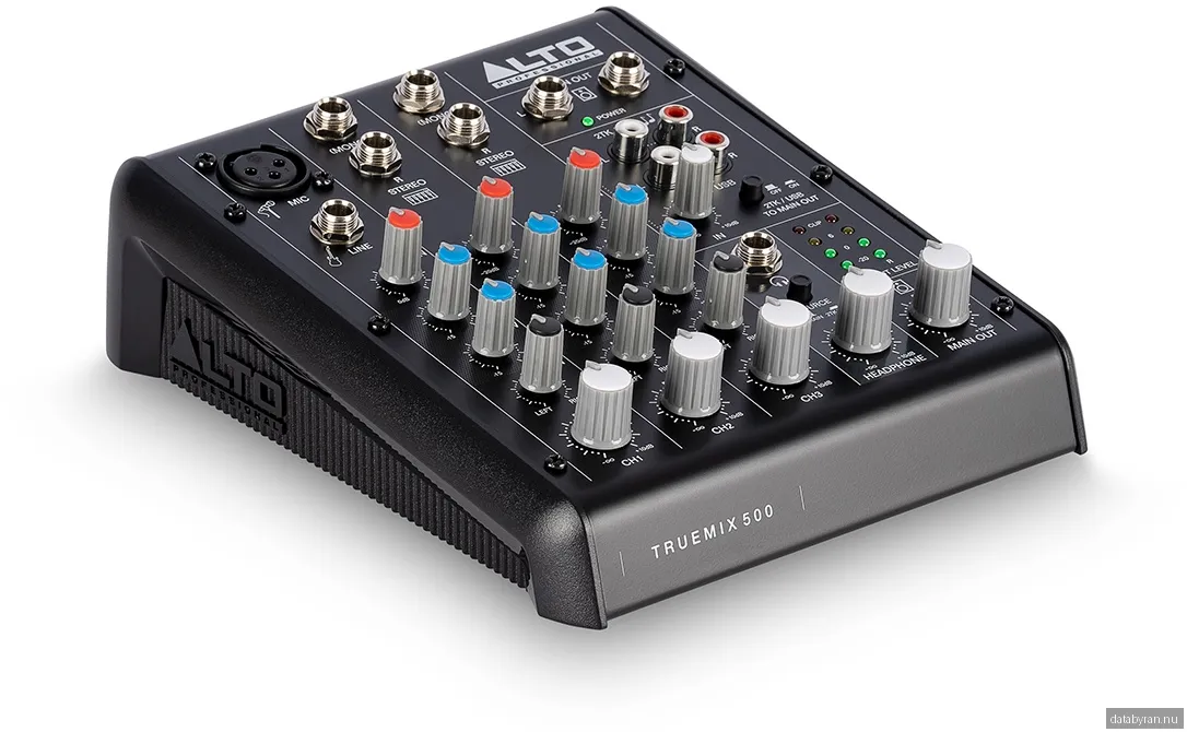 Alto Professional TrueMix 500, 5-kanals med 1xXLR + 2xStereo-Line, uppspelning från USB