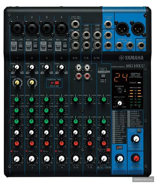 Yamaha MG10XU Multi-Purpose Mixer, 10-kanals med 4xXLR och 48V fantommatning, digitaleffekter och USB