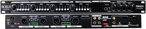 Zonmixer ROLLS RM424 1U, 4 zoner