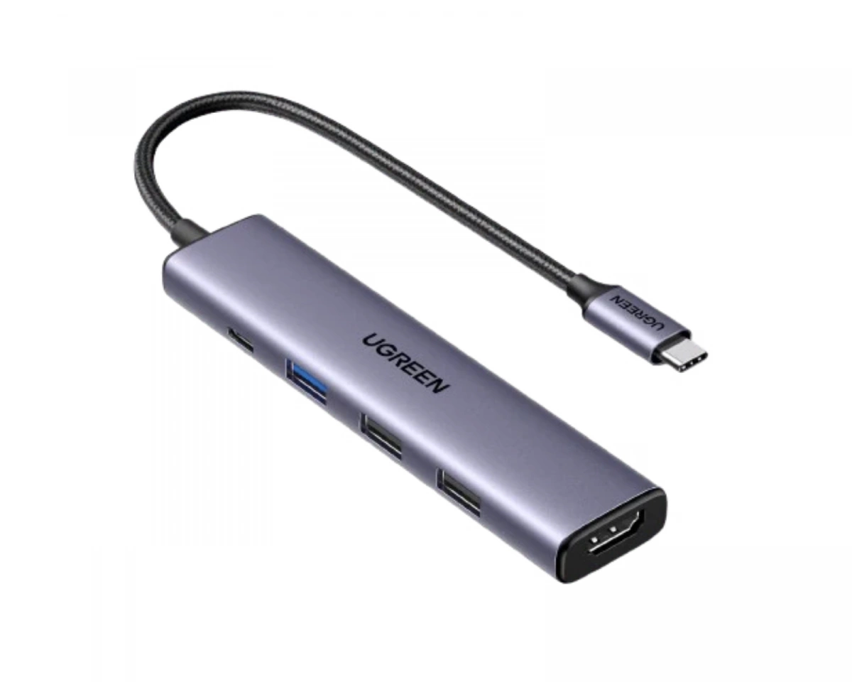 UGREEN 5-in-1 USB-C to 1*USB.3.0+2*USB.2.0+HDMI Hub with USB-C Power Supply