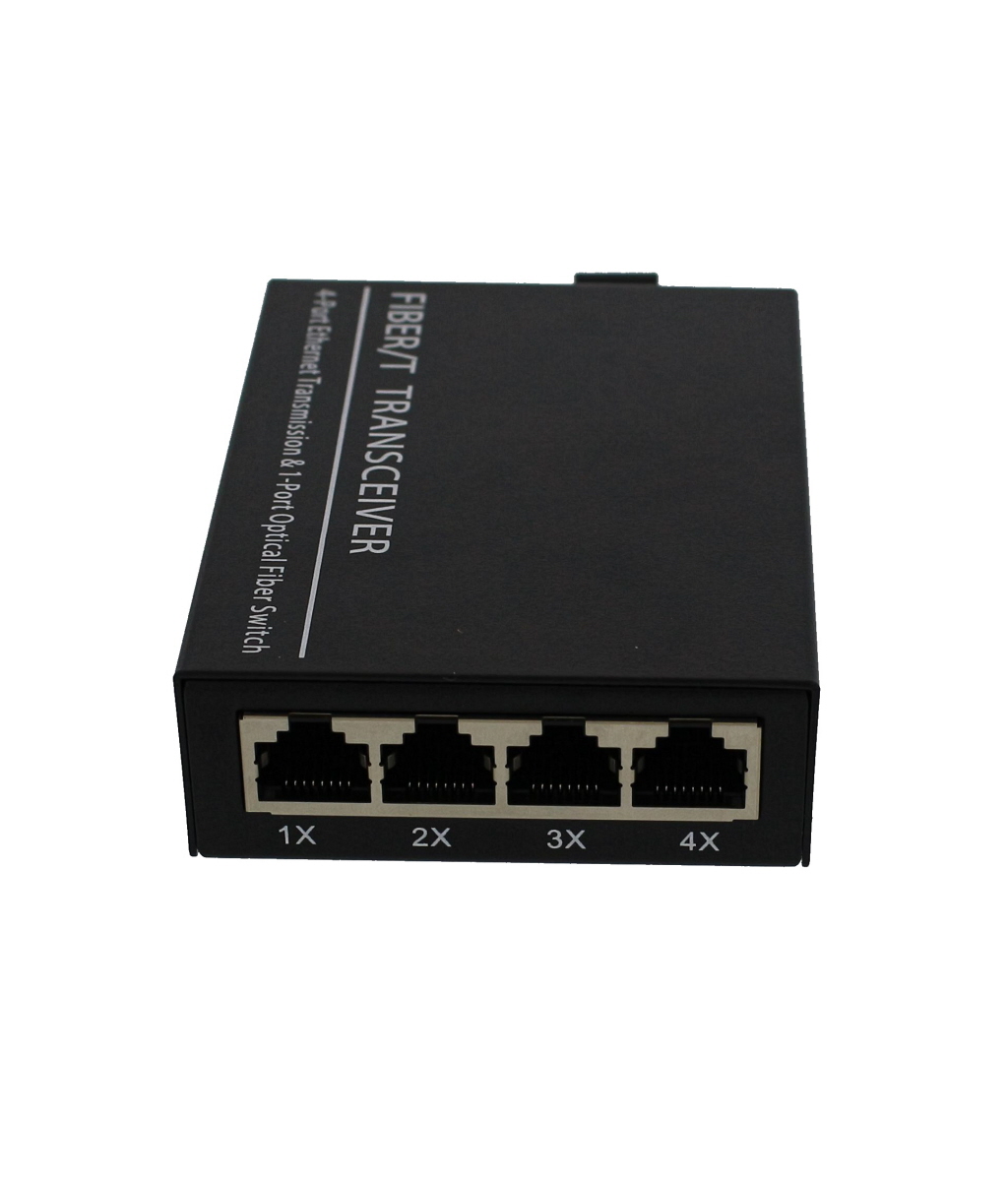 Fiberomvandlare Gigabit, 1000FX SC SM - 4xRJ45