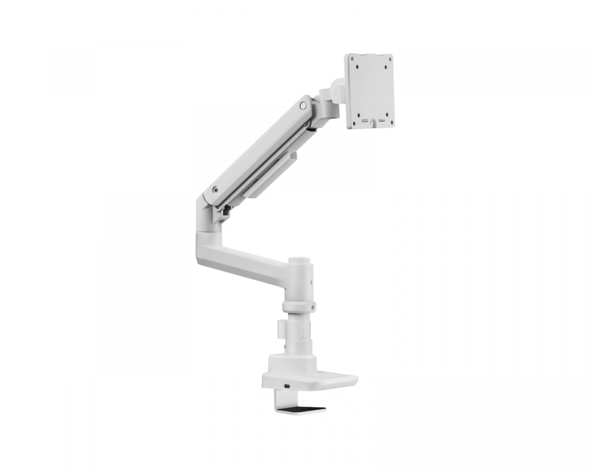MaxMount Skärmstativ 20kg Heavy-Duty 17”-49” Vit med USB Portar - 1 Skärm