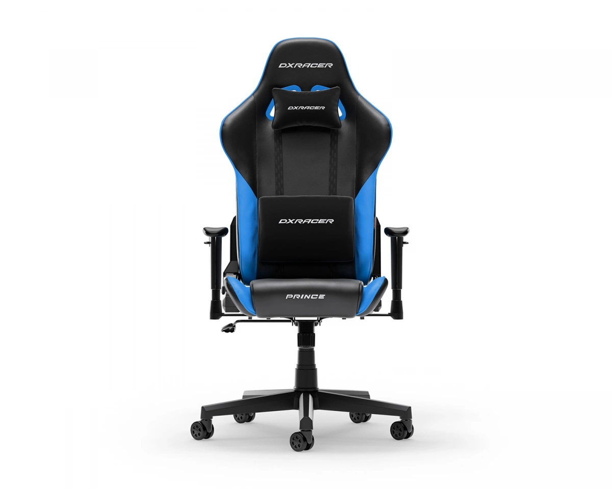 DXRacer PRINCE Gamingstol Svart & Blå PVC Läder L