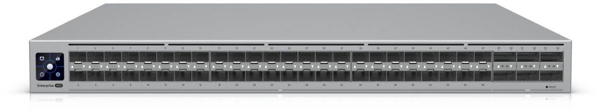 Ubiquiti Networks Enterprise Campus Aggregation, 48x25Gbe SFP28, 6xQSFP28, Layer3 Etherlighting, redundant 550W nätagg