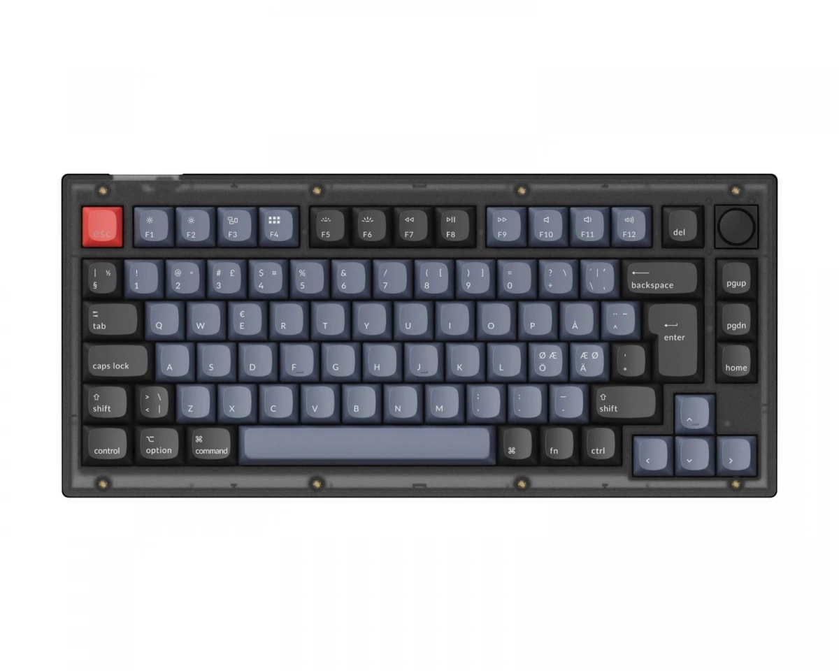 Keychron V1 Hotswap Knob ISO Tangentbord - Frosted Black [K Pro Brown]