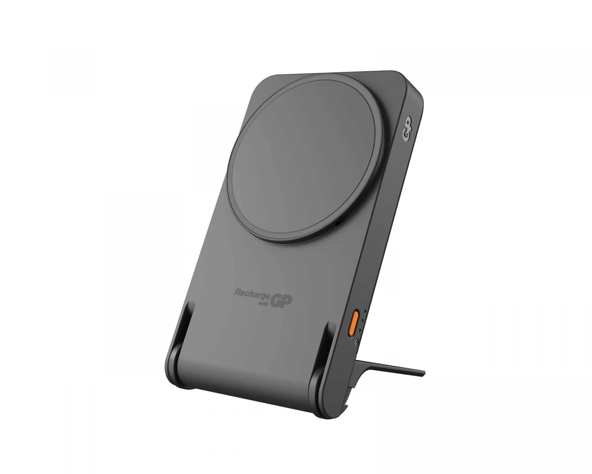 GP Powerbank Magnetic Safe 2-In-1 Wireless 5000mAh PowerBank - Grey - 5000 mAh