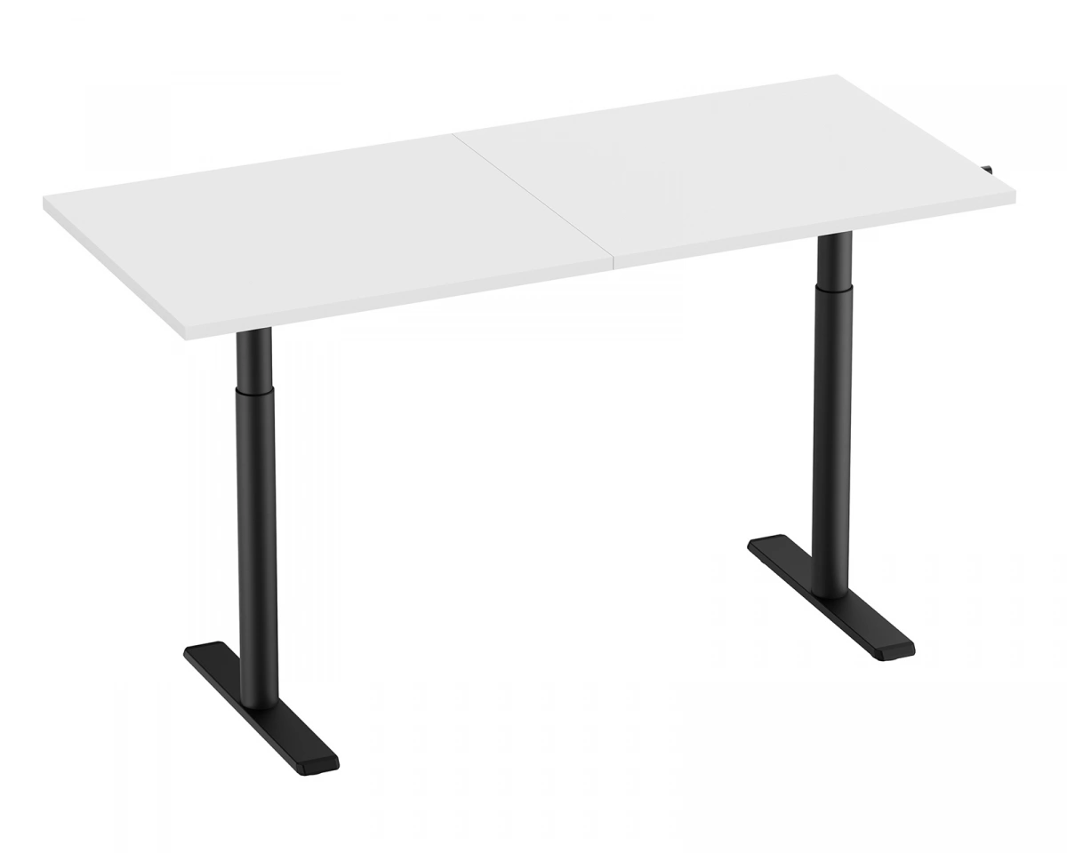 MaxMount Skrivbord Höj och Sänkbart 1600x700mm Vev - Svart/Vit