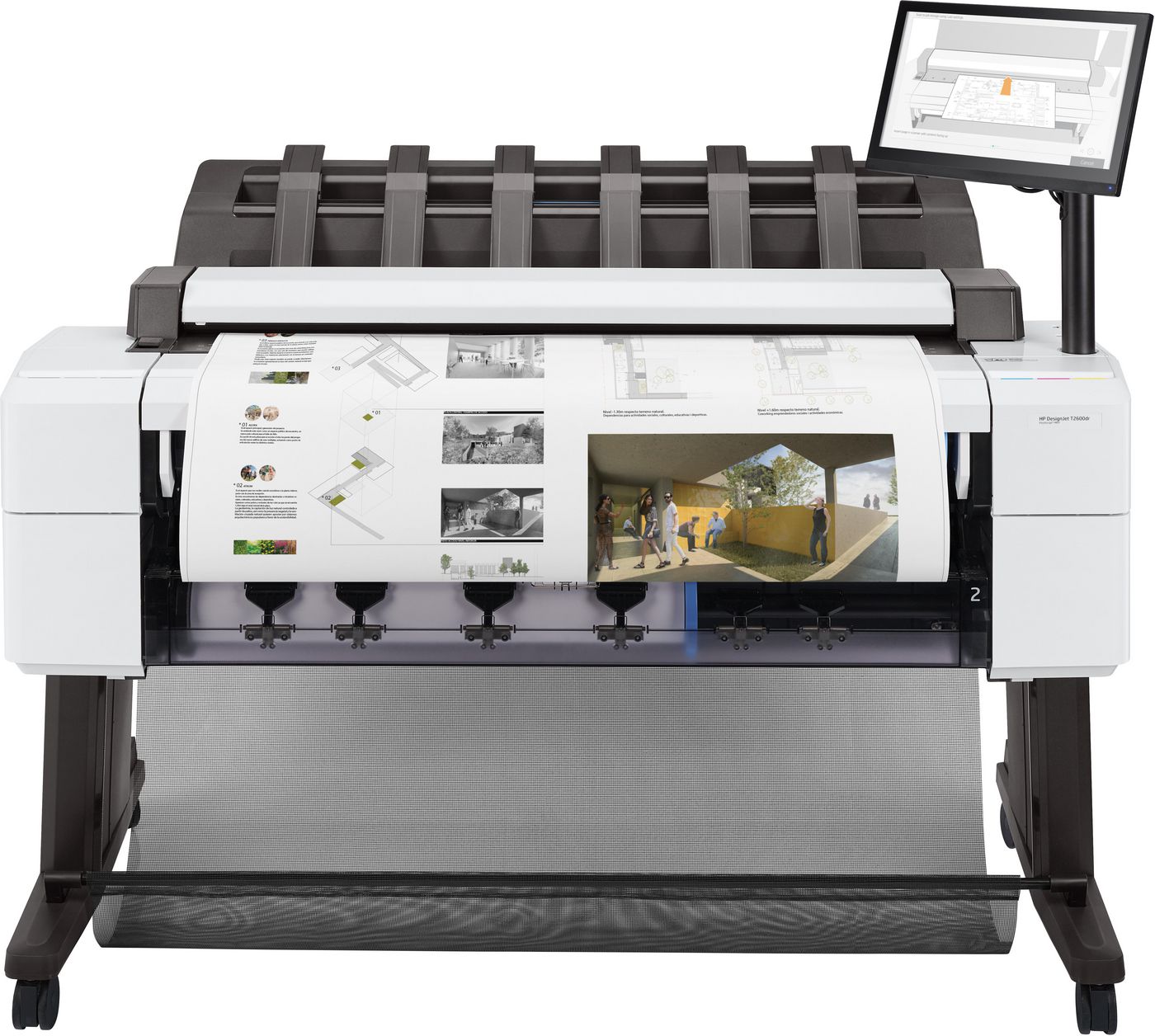 HP DesignJet T2600dr Postscript, 2400x1200 dpi, A0/36" MFP, 6 färger, 600x600 dpi 36" scanner, 2 rullar, USB/LAN