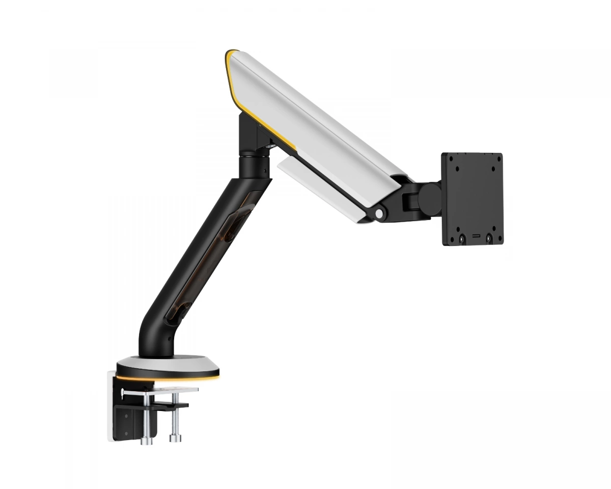 MaxMount Titan Heavy-Duty Monitorarm med RGB 24″-57″ - Vit