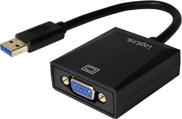 Adapter LogiLink, USB 3.0 till VGA, 1080p, svart