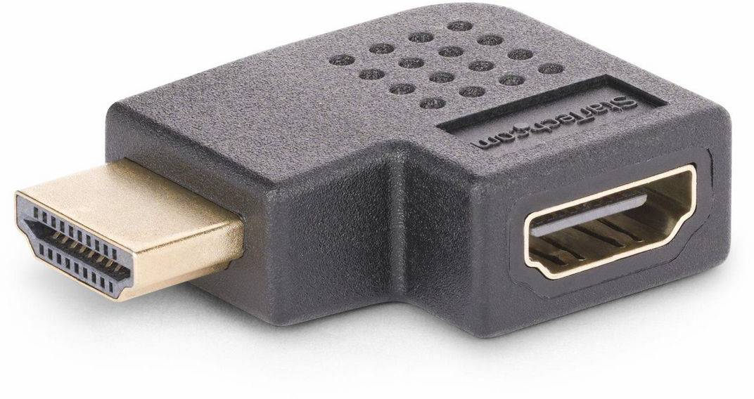 Adapter HDMI hane till hona, StarTech, 4K@60Hz, vinklad höger - Svart