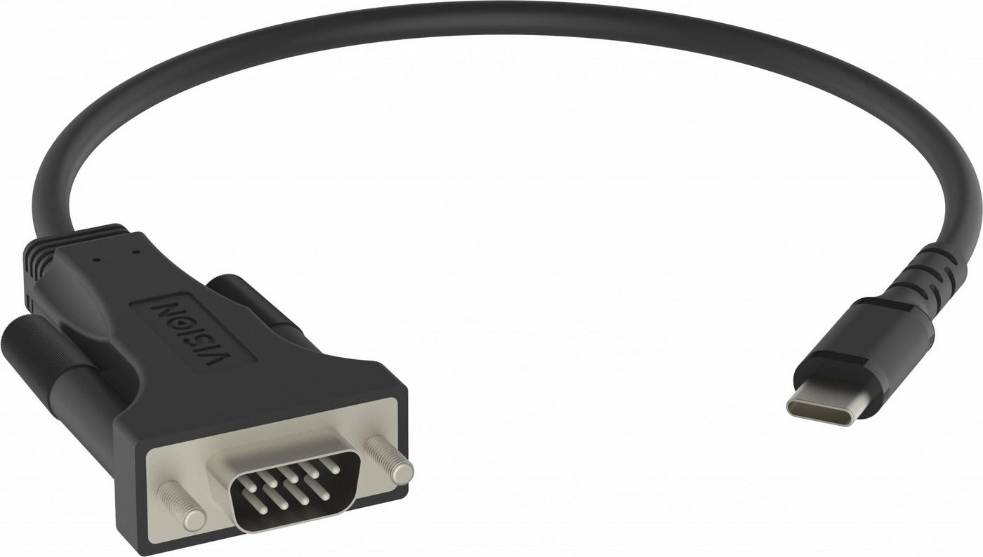 Adapter Vision Professional installation-grade USB-C till serieport RS-232, DB9ha, PC/Mac