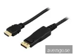 DELTACO DP-3050 - Adapterkabel DisplayPort hane till HDMI hane - 5 m