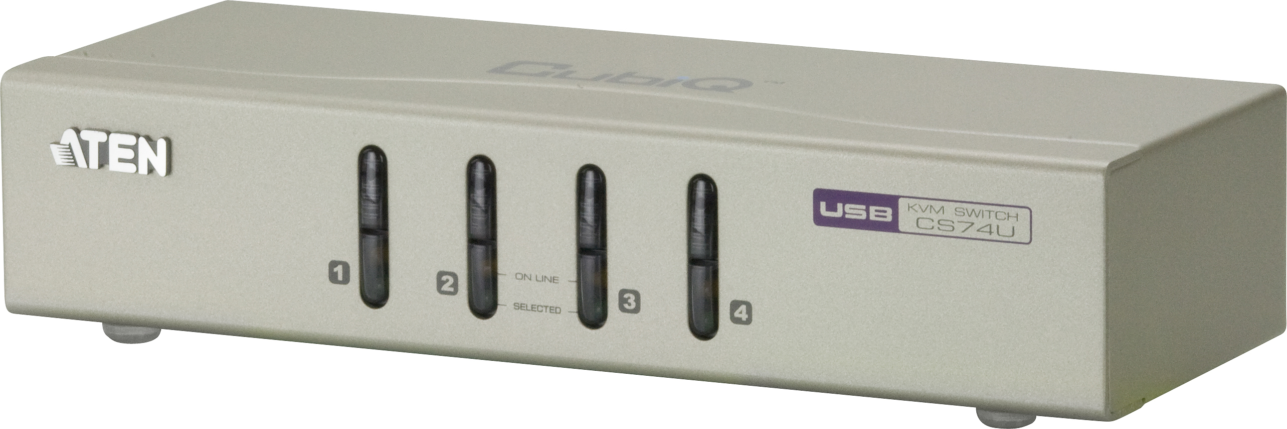 Systemswitch Aten CS74U-AT, 4-vägs KVM, VGA, USB, 4x1,8 meter kablar medföljer